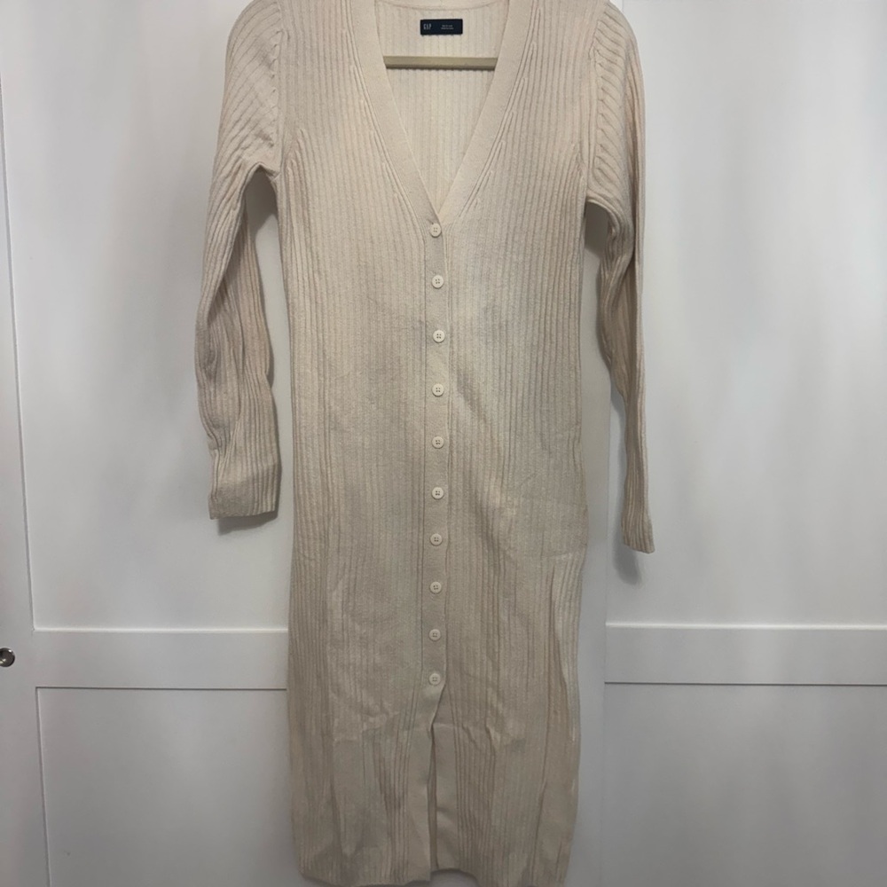 GAP Cream Ribbed Dress